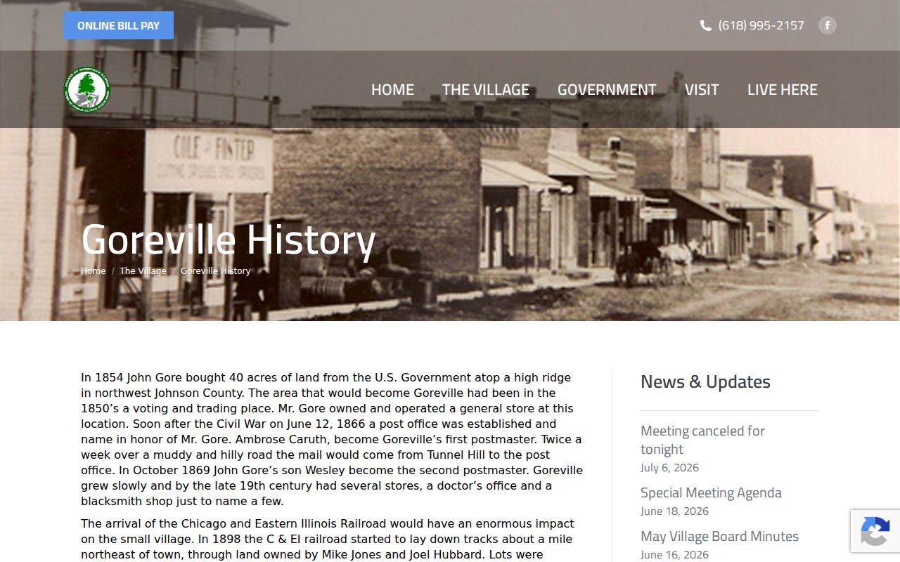 Official Goreville village history page