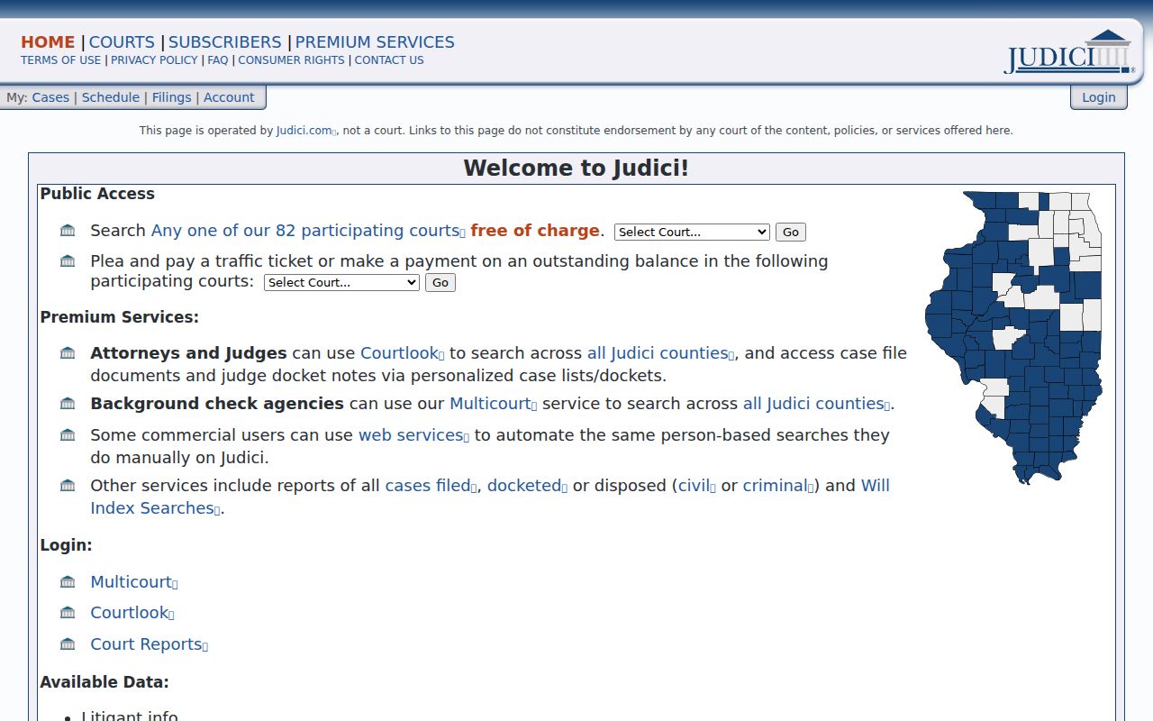 Johnson County criminal court cases public Judici access