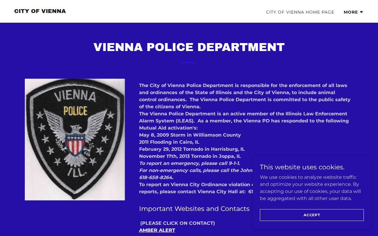 Official Vienna Illinois Police Department contact page